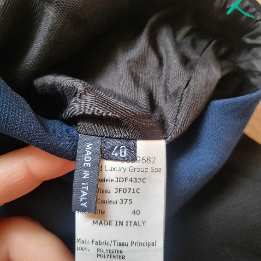 Jil Sander Navy Colorblock Blue And Black Sheath Dress - Picture 3 of 4